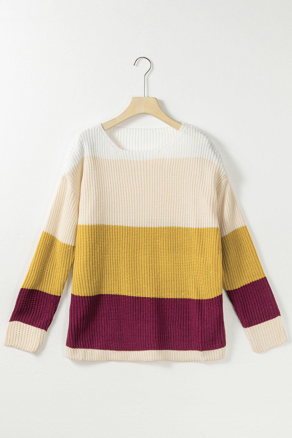 Multicolor Colorblock Striped Sweater NO: 4144