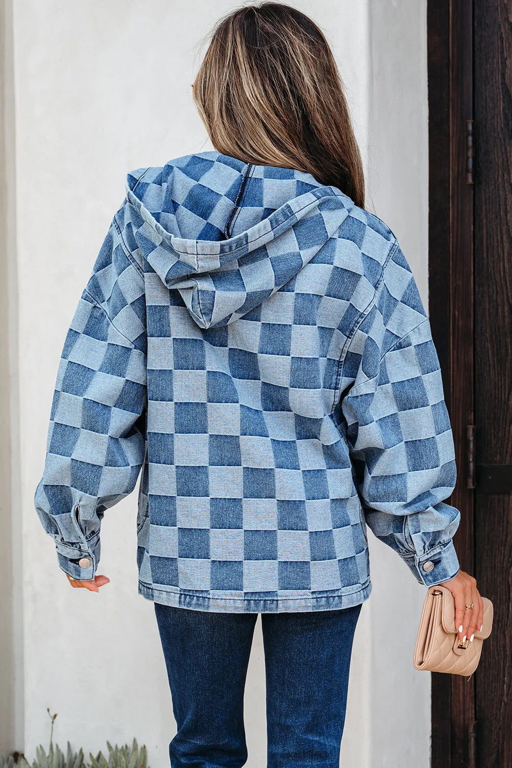 Denim Checkerboard Pullover