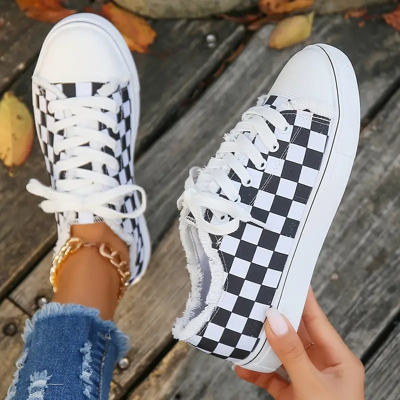 Women's Checkered Canvas Shoes