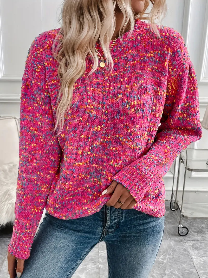 Space Dye Drop Shoulder Sweater