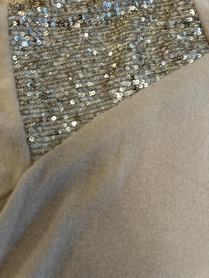 Gold Sleeve Sequin Long Sleeve Top
