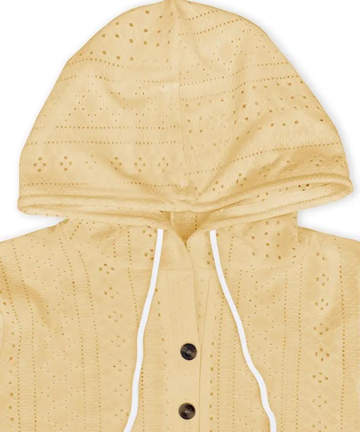 Apricot Eyelet Hoodie