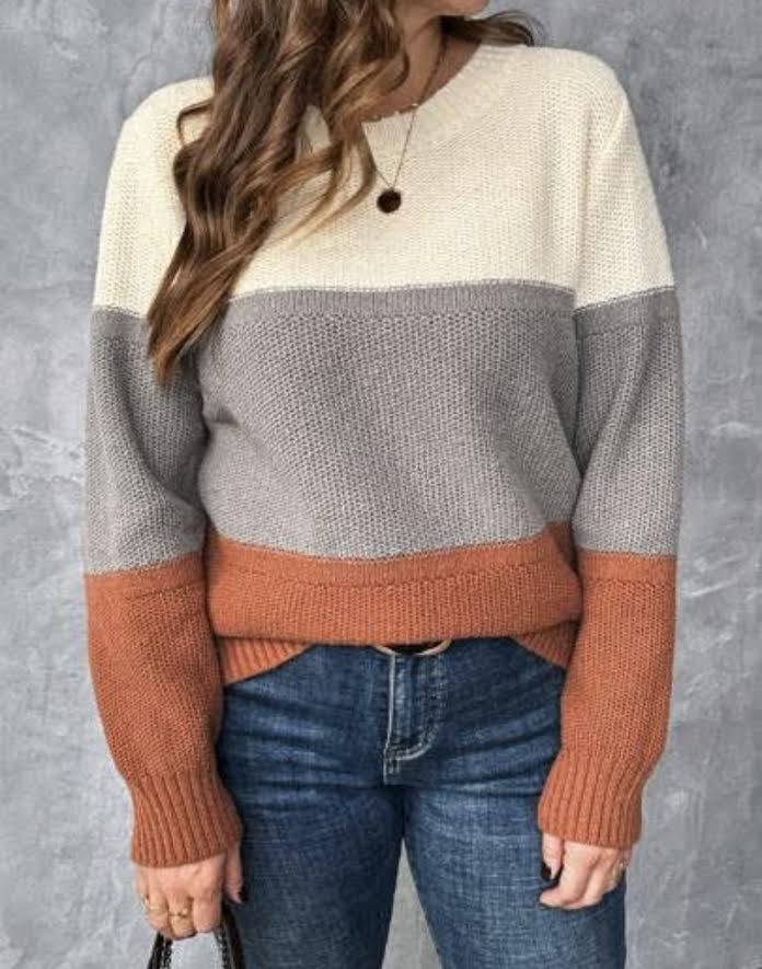 Fall Color Block Sweater Small Only