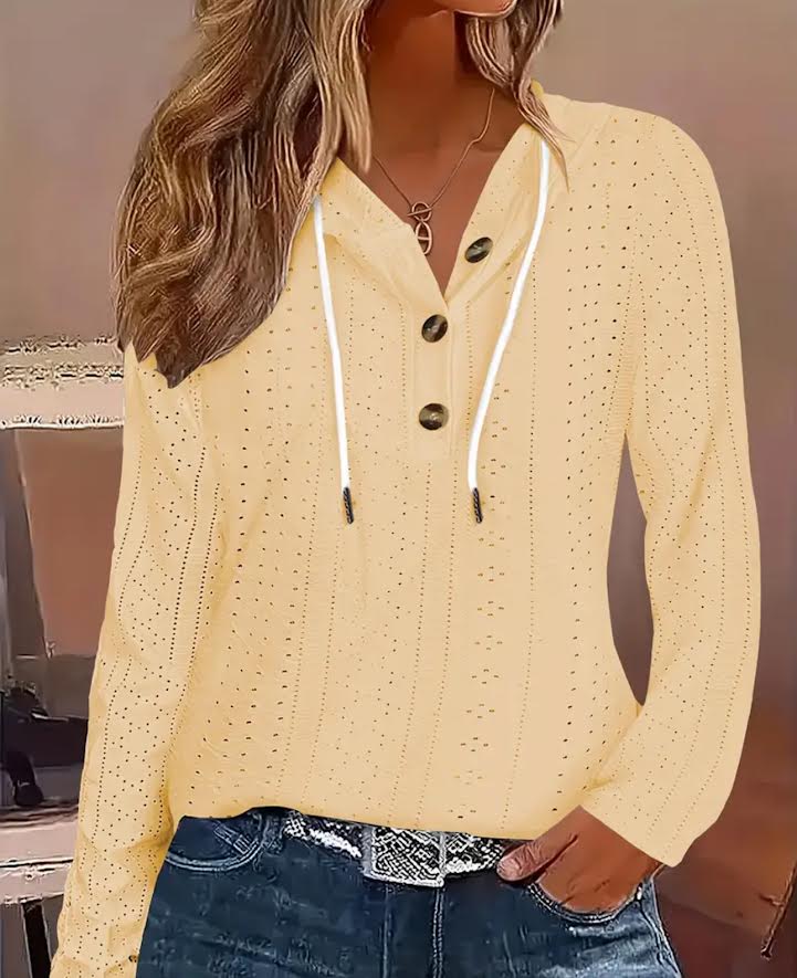 Apricot Eyelet Hoodie