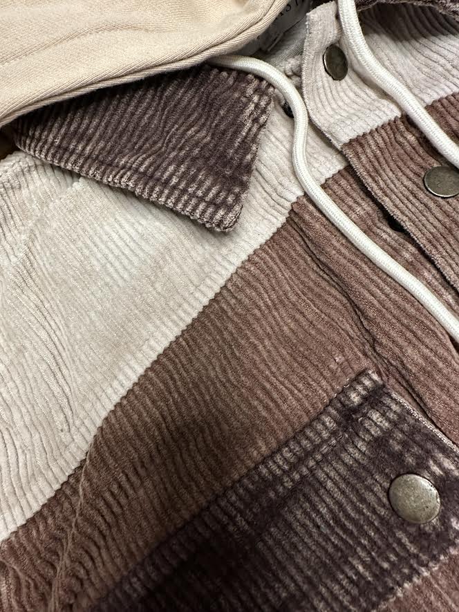 Shacket - Brown Corduroy with Hood
