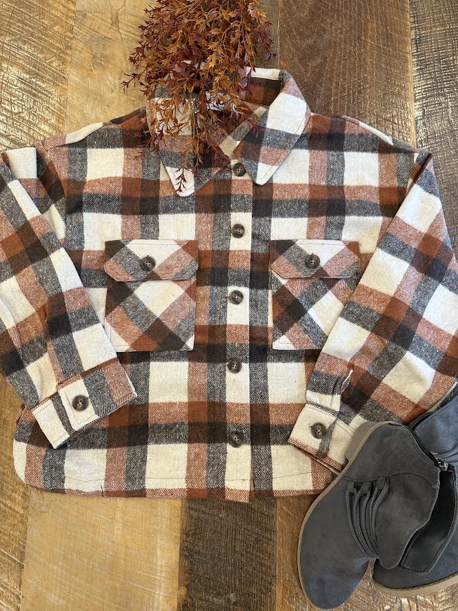 Rust Mix Plaid Jacket 0077