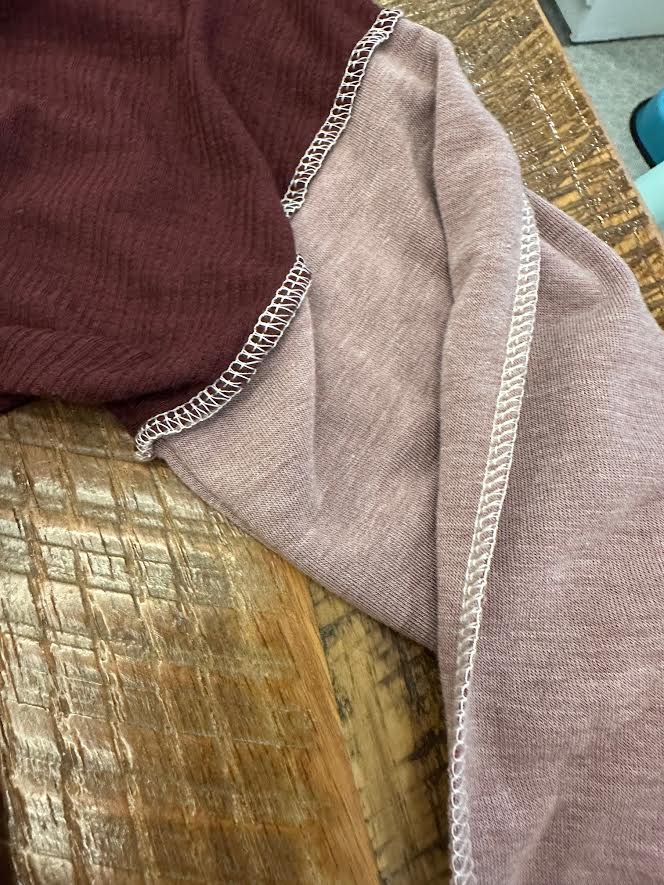 Long Sleeve White and Purple Top