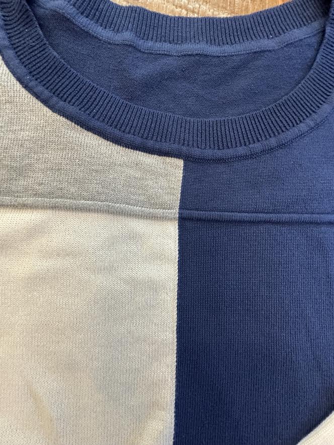 Color Block Sweater Blue/Gray/White