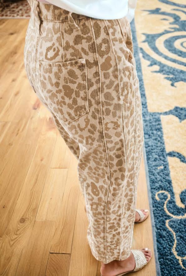 Khaki Leopard Jeans