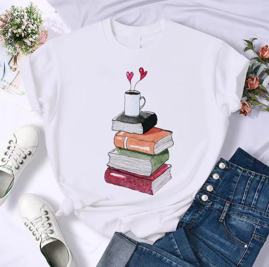 Books and Coffee T Shirt