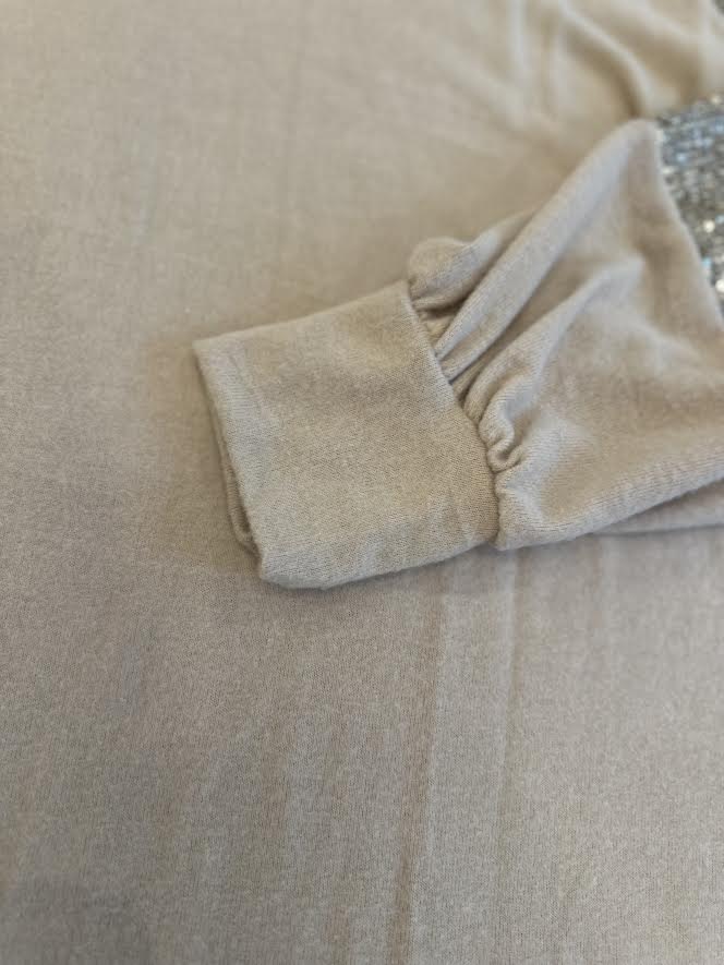 Gold Sleeve Sequin Long Sleeve Top