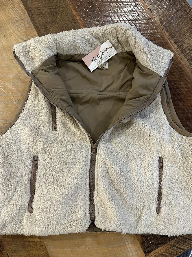 Taupe Fleece Vest
