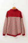 Red Stripe V neck with buttons Shirt