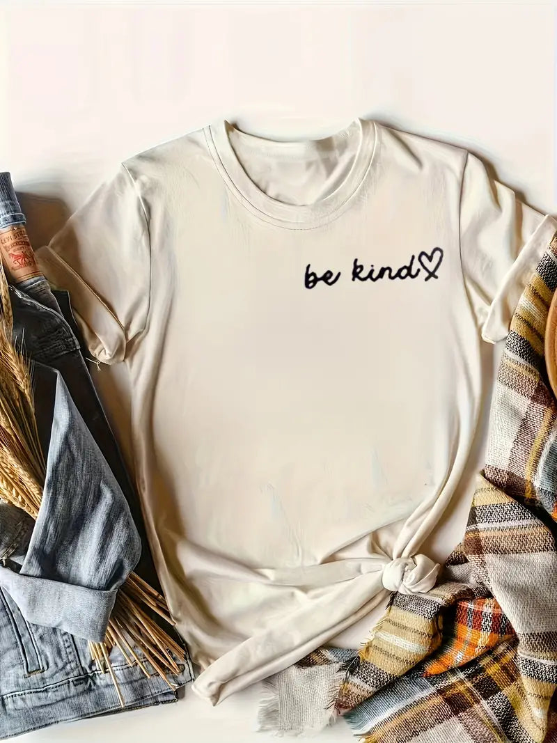 Be Kind Print Crew Neck T-Shirt