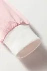 Pink Stripe Contrast Edge Patchwork Long Sleeve Top