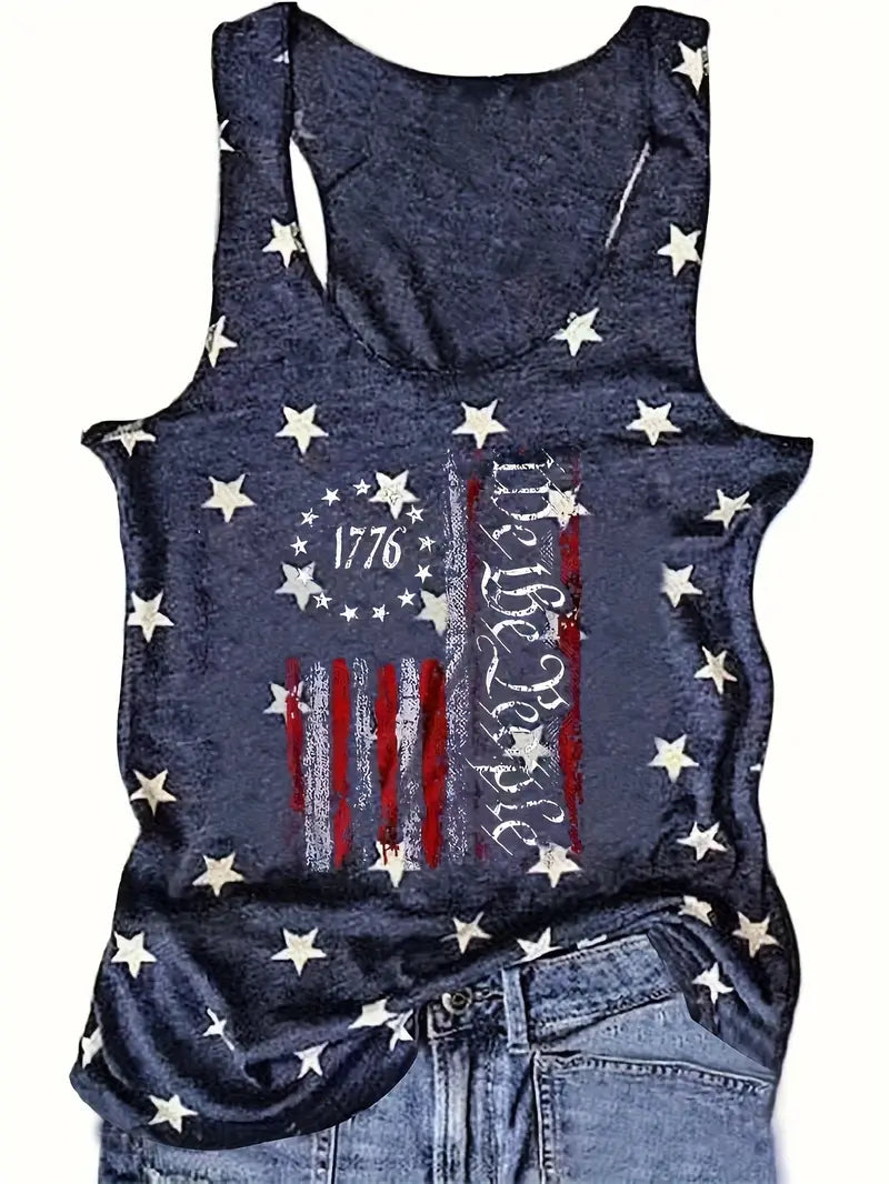 American Flag Print Tank Top