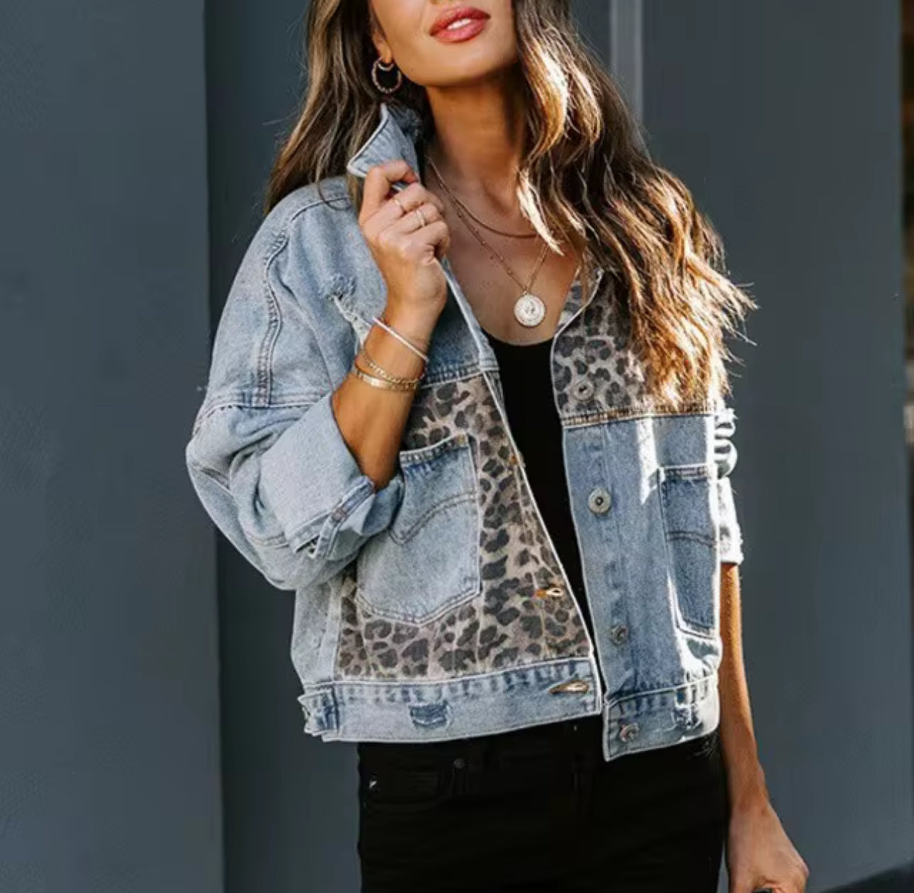 Jean Jacket with Animal Print