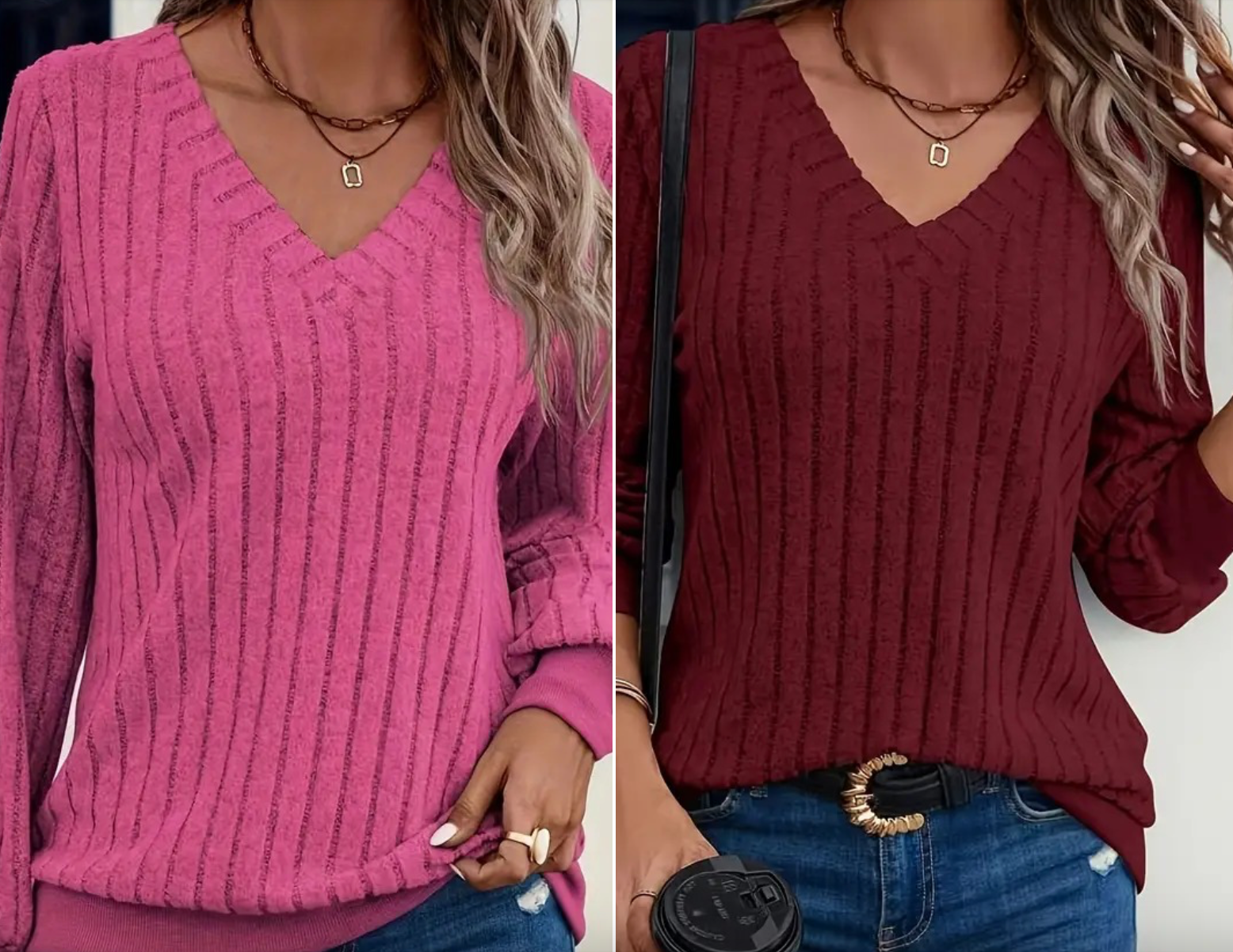 Solid Ribbed Knitted Pullover Sweater 9909