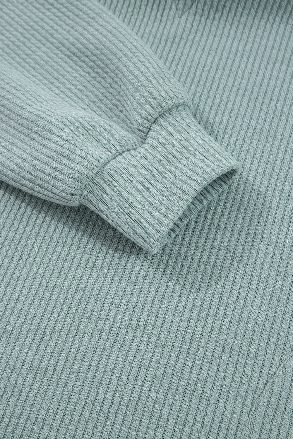 Clearly Aqua Ribbed Drop Shoulder Knit Hoodie