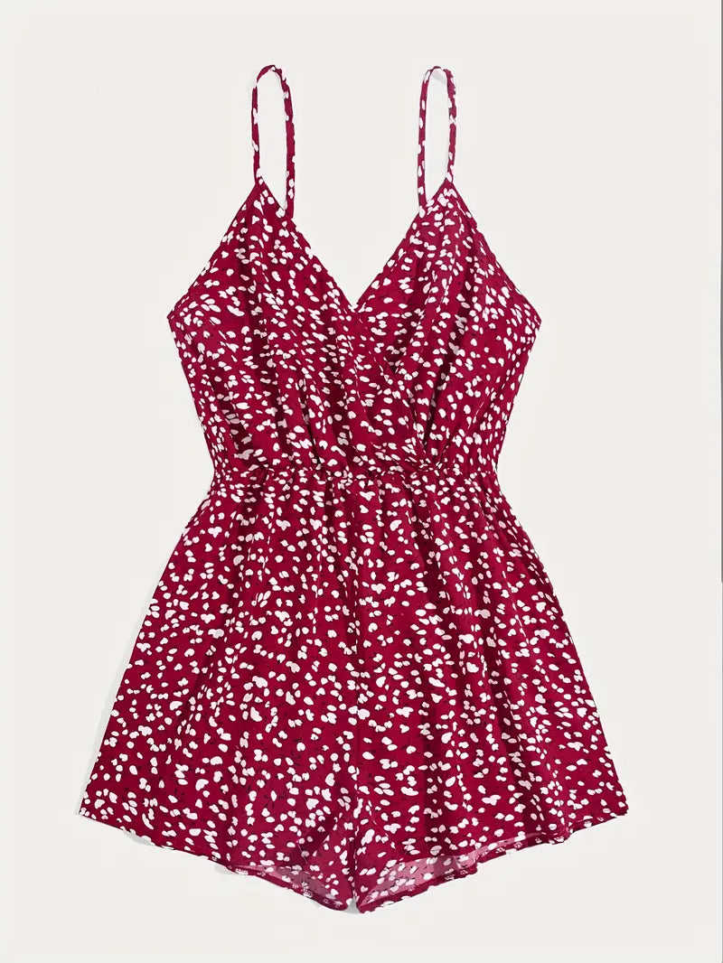 Allover Print Cami Romper Jumpsuit