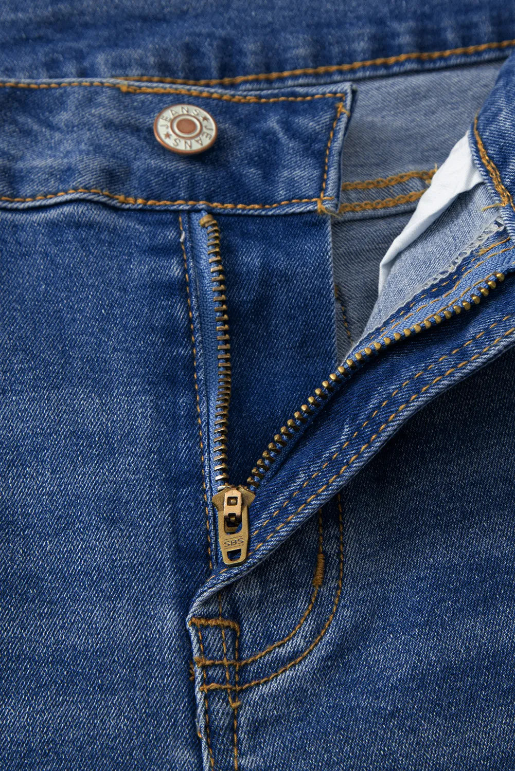 Navy Blue Raw Hem Unique Cuffs Straight High Rise Loose Jeans