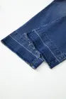Navy Blue Raw Hem Unique Cuffs Straight High Rise Loose Jeans