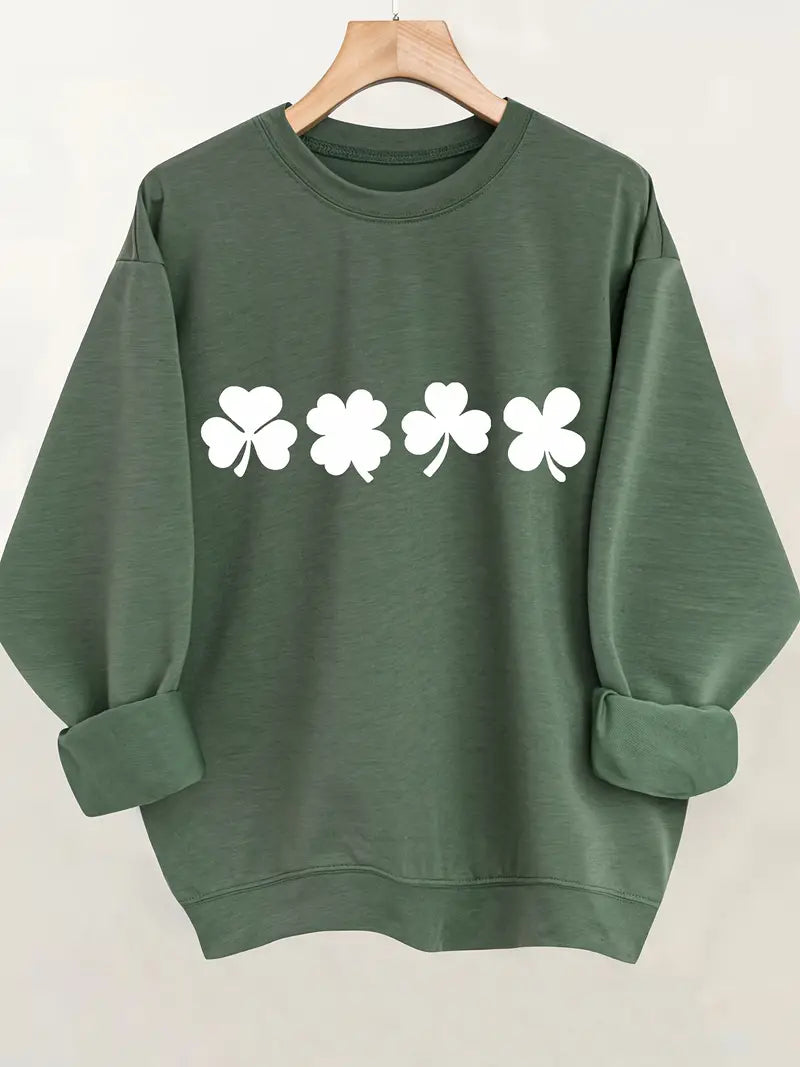 Saint Patrick's Day Print Pullover Sweatshirt 7612