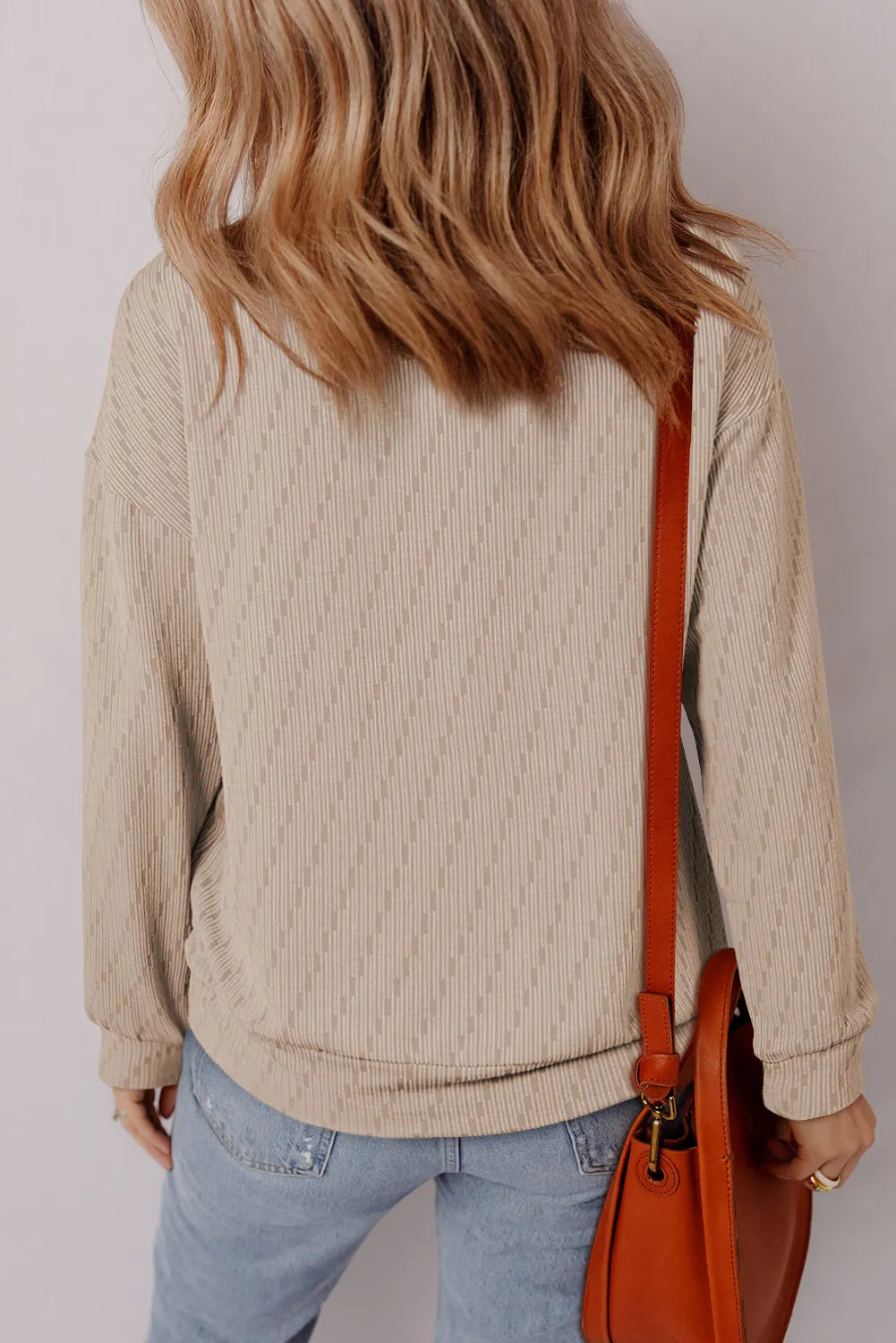 Neutral Textured Long Sleeve Top