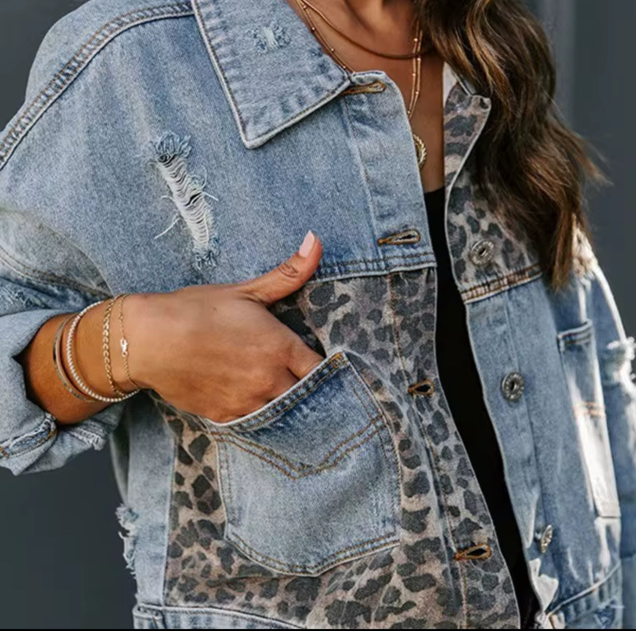 Jean Jacket with Animal Print