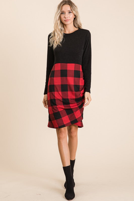 Plaid Midi Dress