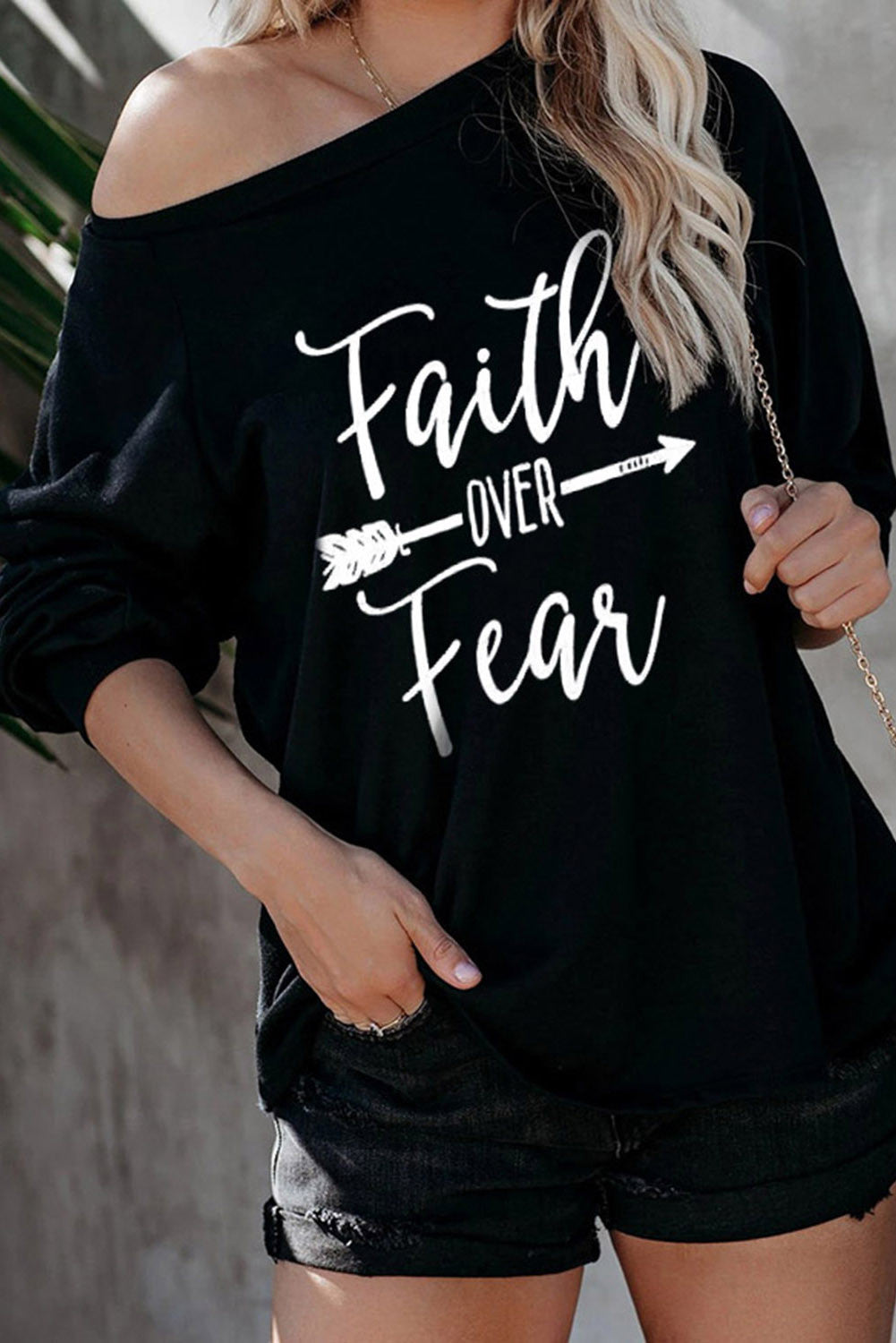 Faith OVER Fear Black Shirt Item NO.: 3418