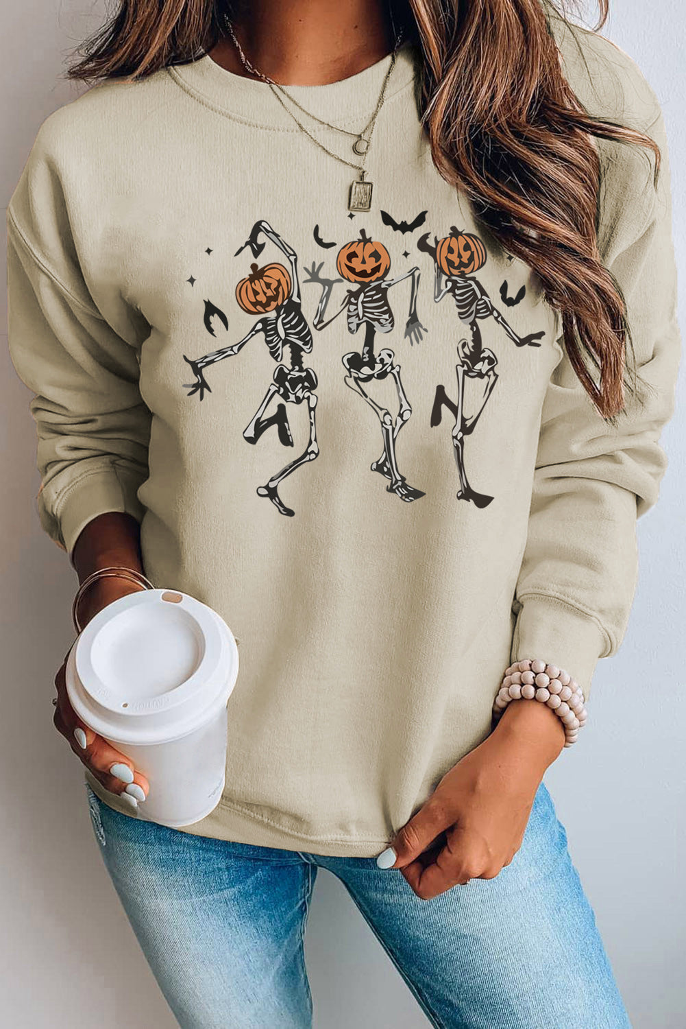 Pumpkin Head Skeleton Sweatshirt NO: 2672