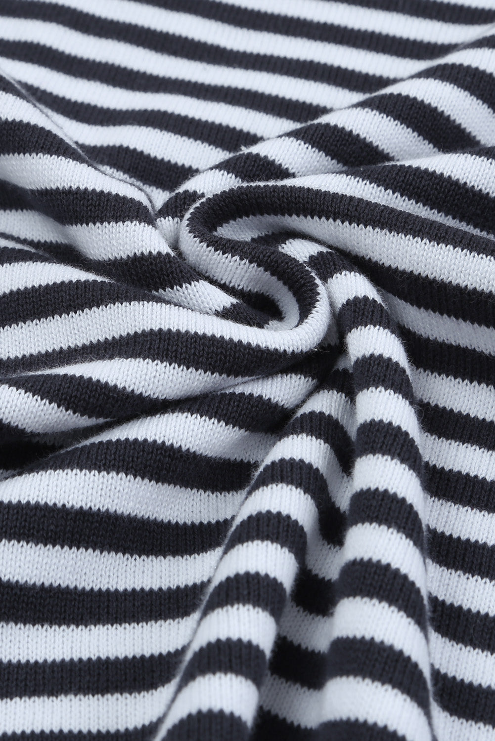 Contrast Trimmed Striped Drop Shoulder Sweater NO: 2270