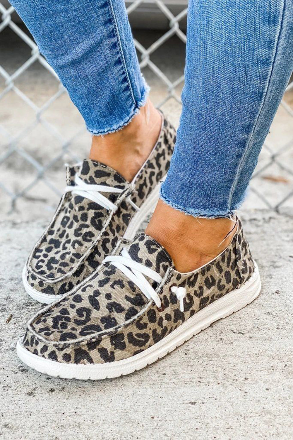 Leopard Slip On Flat Canvas Shoes Item NO.: 1211