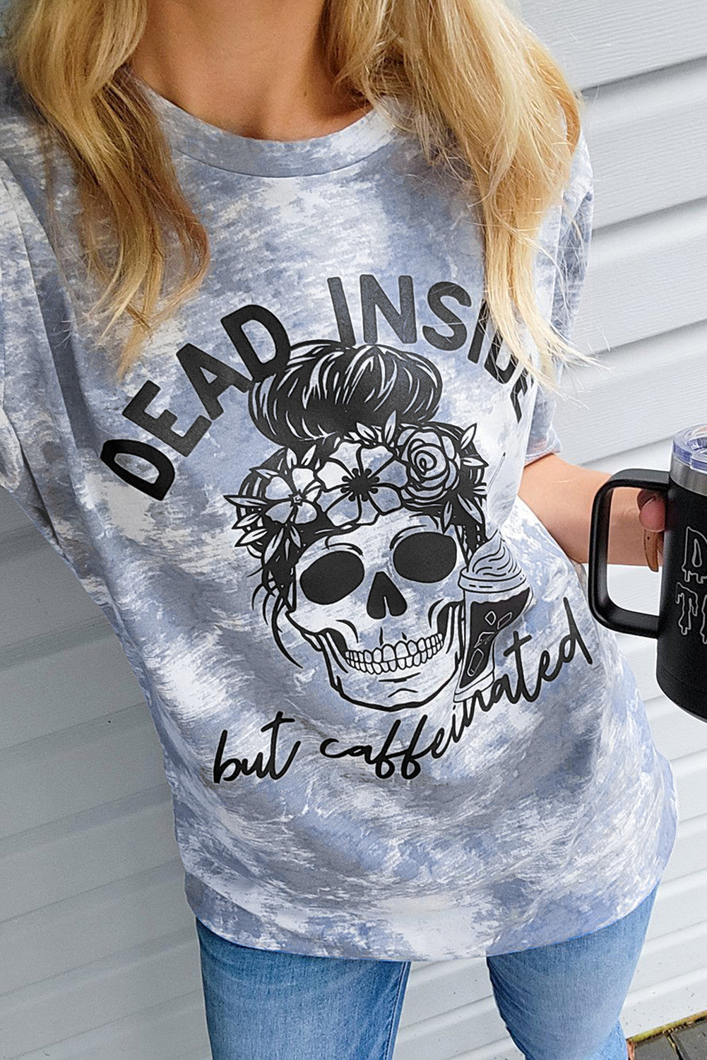 Dead INSIDE but caffeinated Graphic Tee Item NO.: 3645