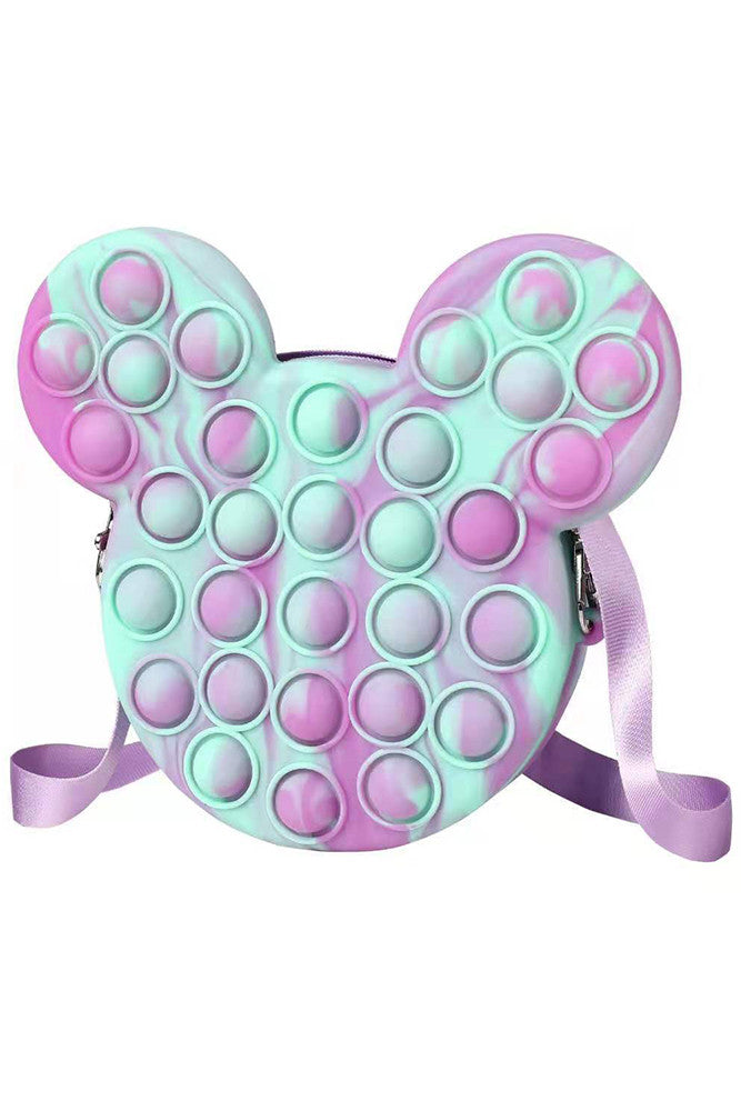 M. Mouse Push Pop Bubble Coin Purse- Teal & Purple